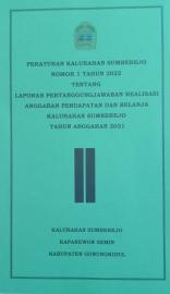 LAPORAN PERATANGGUNGJAWABAN REALISASI APBKAL TAHUN 2021 KALURAHAN SUMBEREJO